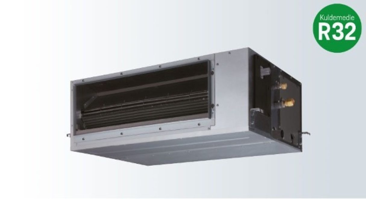 Kanalmontert medium lufttrykk varmepumpe